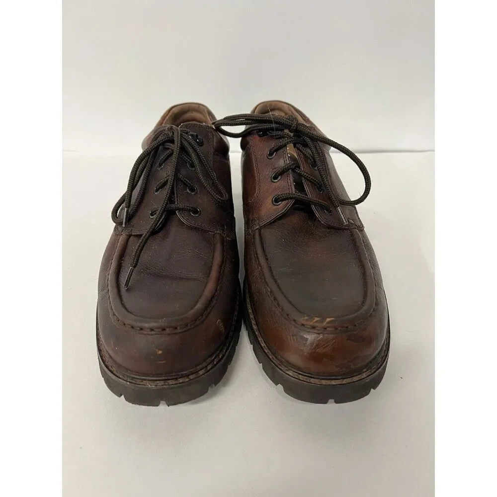 Dockers Brown Leather Oxford Lace Up Shows 13 Oil Resistant Waterproof